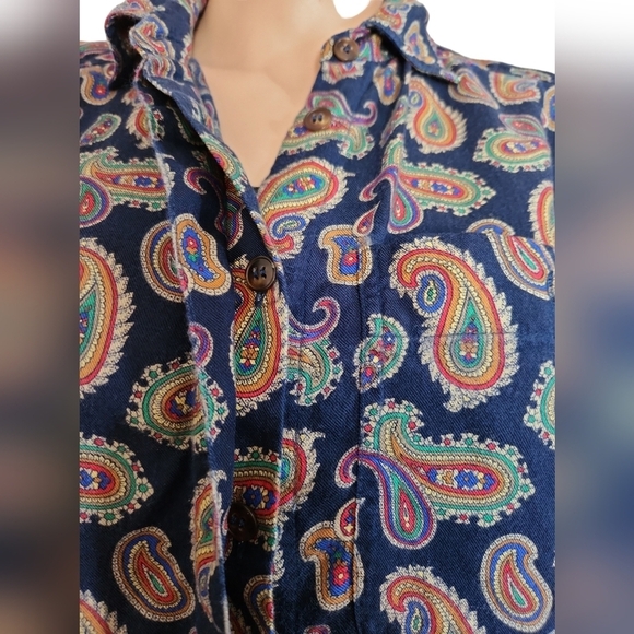 Liz Sport Jewel Tone Paisley Button Down - Picture 3 of 7